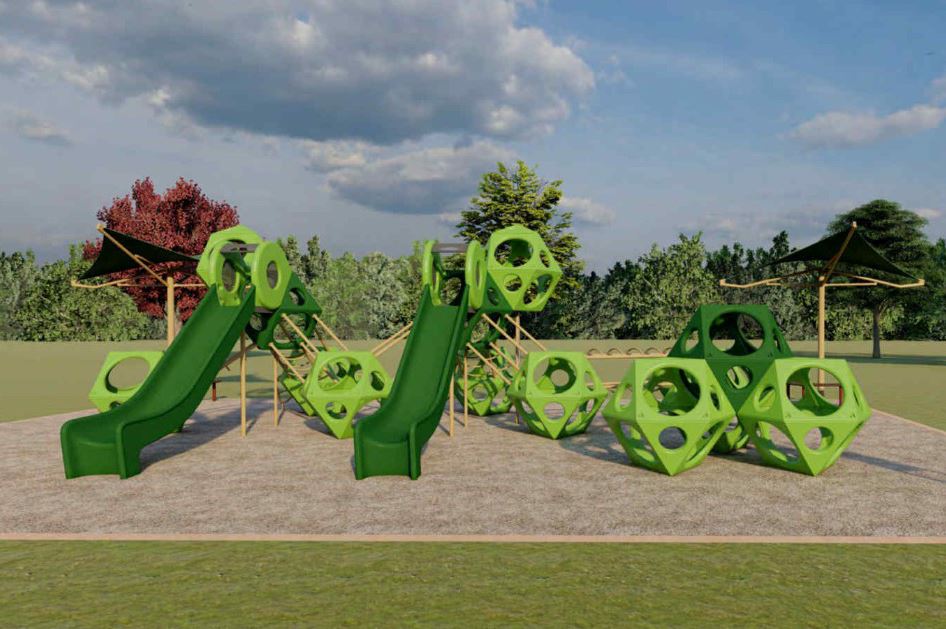 Geometric playground with slides