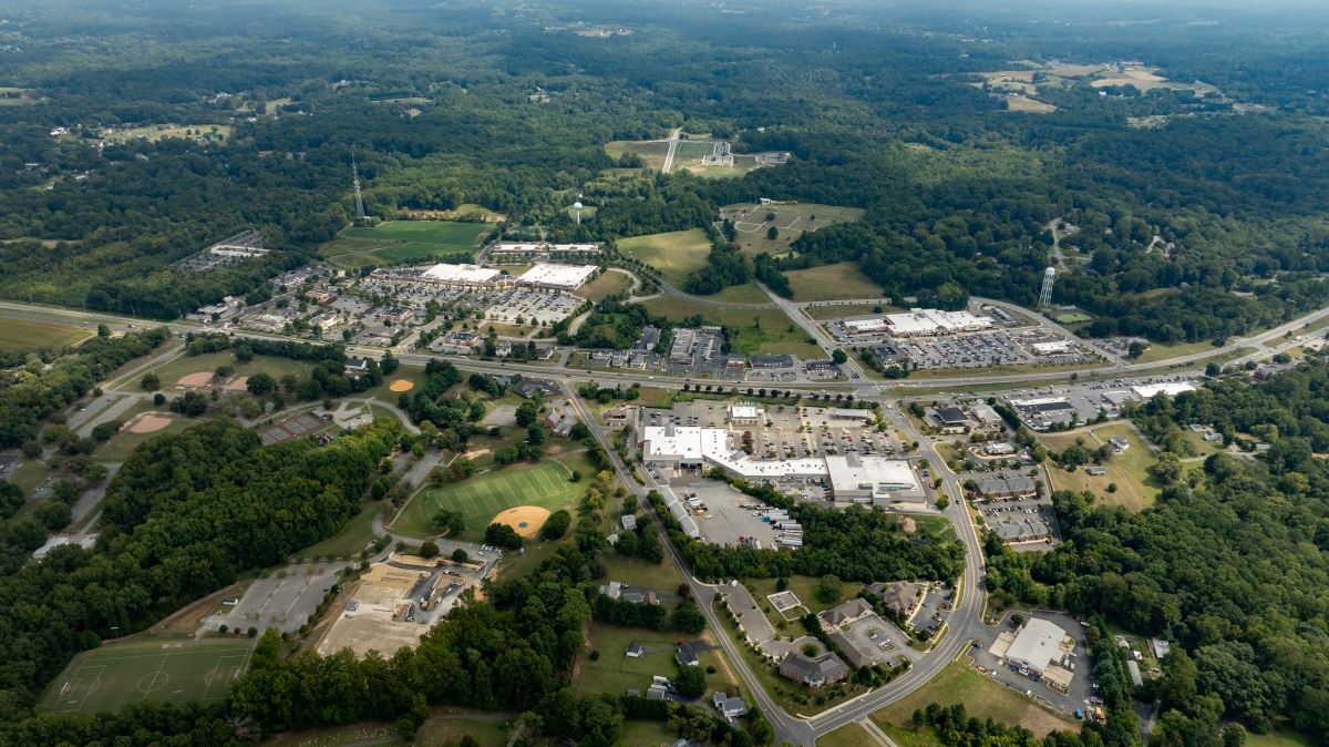 Aerial view of Dunkirk Town Center
